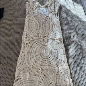 Zara Cream Crochet Dress BNWT